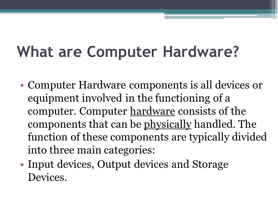 Computer Hardware And Software Definitions
